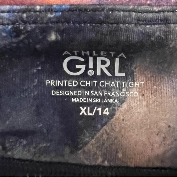 Athleta Girls Galaxy Space Print Chit Chat Leggings Sz XL - Picture 6 of 6